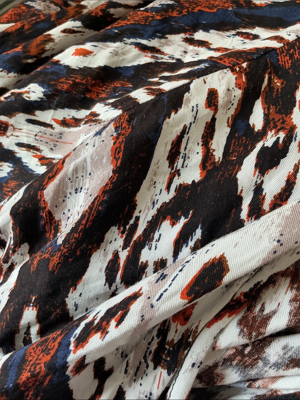 MSK Flowy Halter Handkerchief Dress in White, Black & Brown - Picture 4 of 4